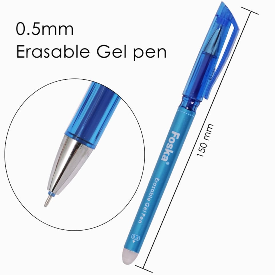 image 1 of Pack of 12 Blue Erasable Gel Pens 0.5mm