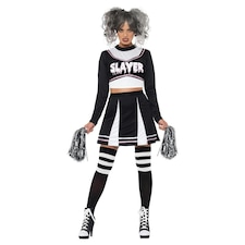 Fever Womens/Ladies Gothic Cheerleader Costume - Black/White - S | Multi | S