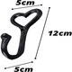 image 4 of Marco Paul  Set of 5 iron Wall Mounted Love Heart Coat Rack and Hooks Home Décor Black | One Size