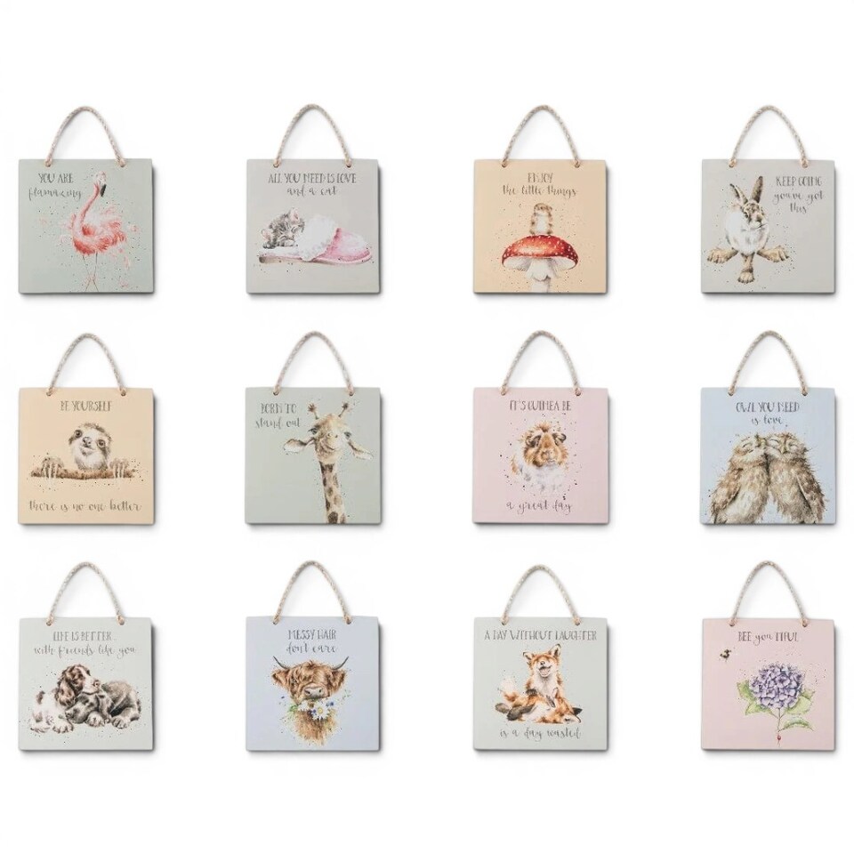 image 1 of Wrendale Designs Square 15 x 15 cm Wooden Plaque with Twine, Illustrated Wall Hanging