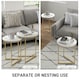 image 4 of HOMCOM Nesting Coffee Table Set of 2 with Metal Frame, Gold Tone Gold
