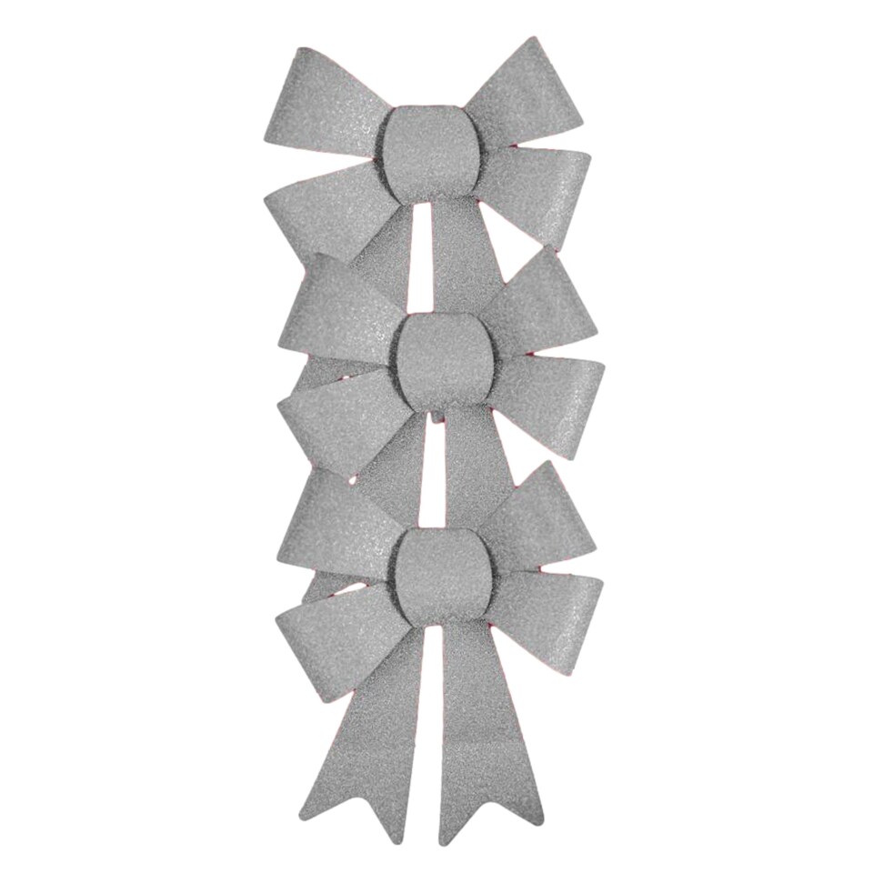 image 1 of Pack of 9 Christmas Red, Gold, Silver Present Gift Bows