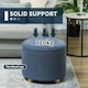 image 7 of HOMCOM 45cm Round Ottoman with Storage, Lid, Cashmere Footstool, Blue