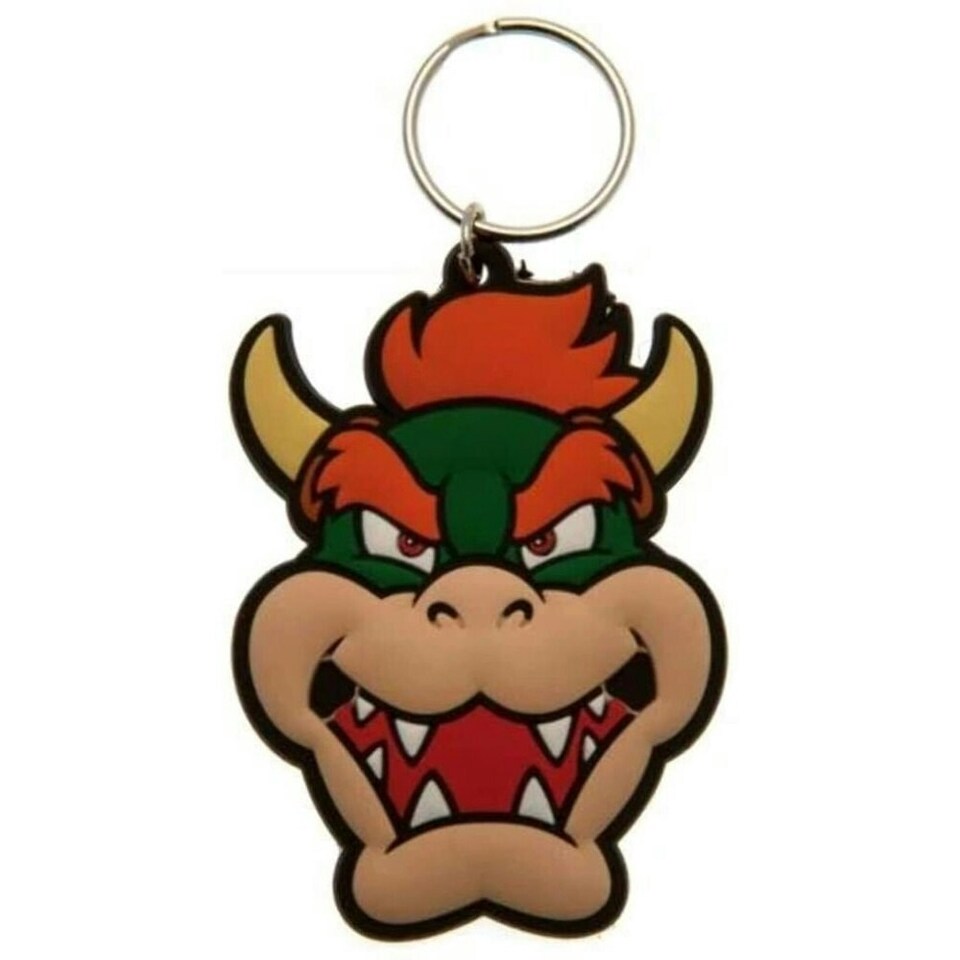 image 1 of Super Mario Rubber Bowser Keyring - Multicoloured - One Size
