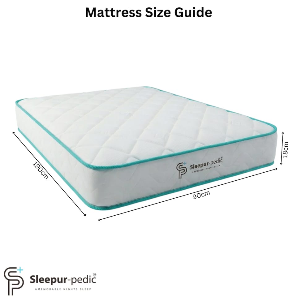 image 1 of Single Memory Infused Foam and Spring Mattress, 17cm Thick, 90 X 190cm,