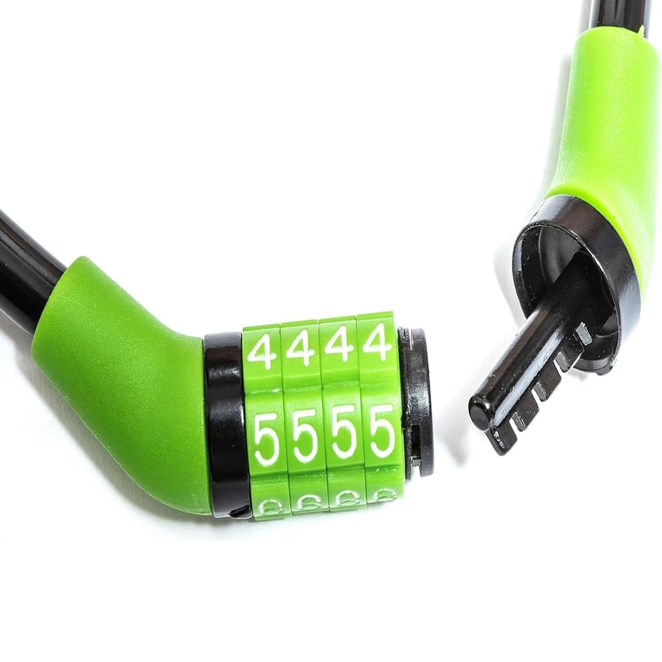 image 1 of Sport Direct 8mm x 76cm Steel Cable Bike Combination Lock (Unique Code) Black