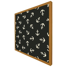 Anchors on black background (Picutre Frame) Brown | Oak | S