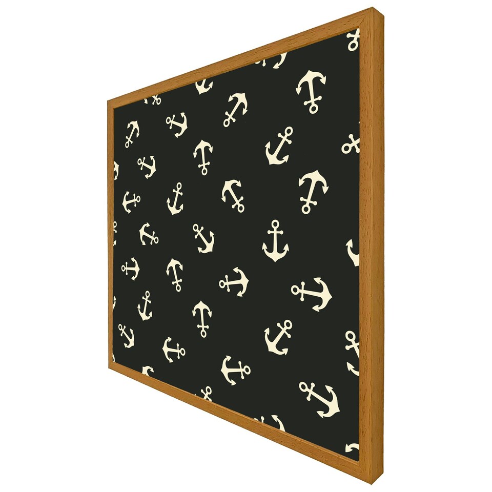 image 1 of Anchors on black background (Picutre Frame) Brown | Oak | S