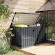 image 8 of Outsunny 400L Garden Storage Box Waterproof Metal Outdoor Storage Box with Lockable Lid, Storage Container Furniture Deck Box, 124 x 66 x 72 cm, Dark Grey
