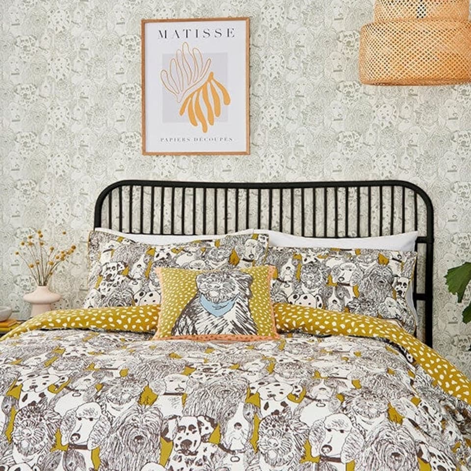 image 1 of Scion Doggy Day Care Cushion 45cm x 45cm Mustard