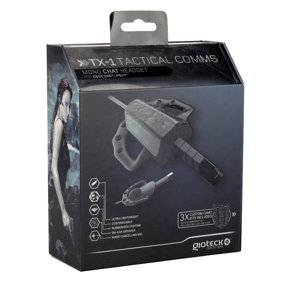image 1 of Gioteck: TX-1 Tactical Comms Mono Chat Headset (For PS4/Xbox One)
