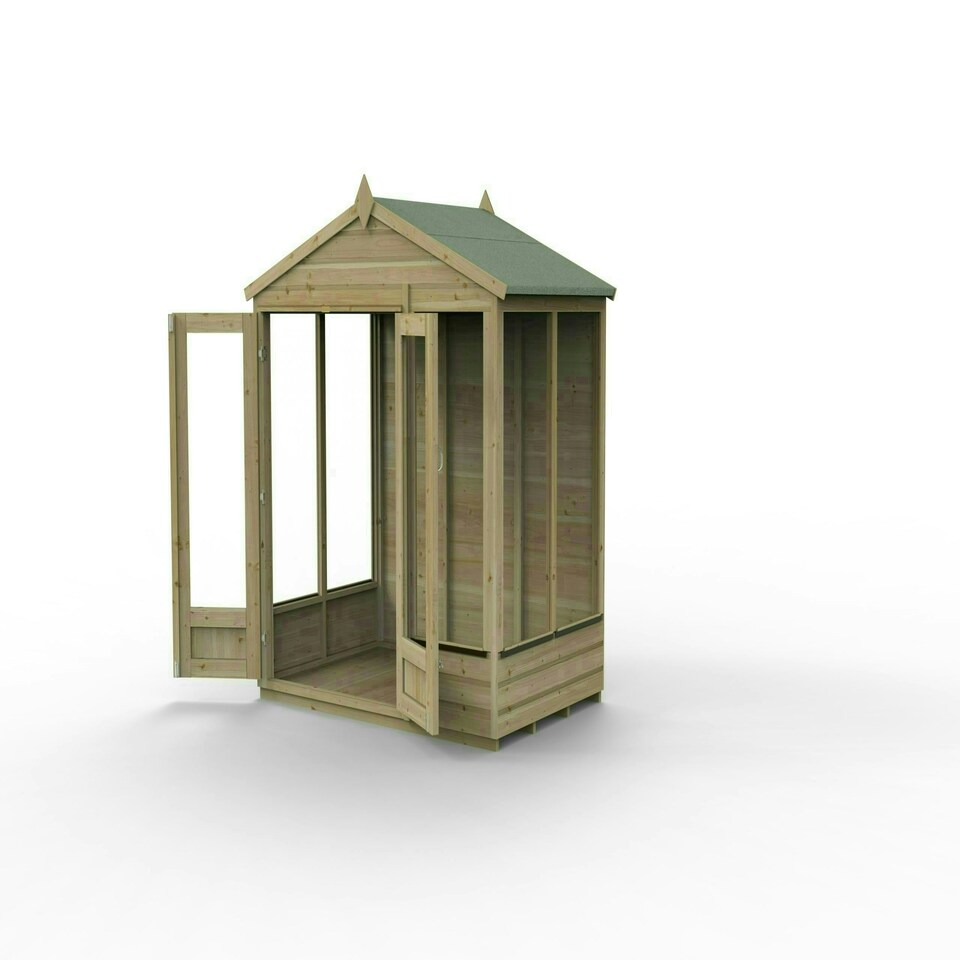 image 1 of Forest Garden 6x4 Apex Beckwood Shed 25yr Guarantee Shiplap Pressure Treated - Double Door - 5 Windows