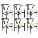 image 1 of Nicholas Winter Beech Wooden Scandi Danish Style Dining Chairs - Black - Set of 6 - Solid Wood Chair Armchair Dining Chair Club Chair Side Chair Black