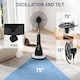 image 6 of HOMCOM Pedestal Fan with Water Mist Spray, Spray Misting Fan with 75 Oscillation, Remote Control, Tilt Head, 3 Speeds, 3 Modes, 3 Mist, 3L Water Tank, Wheels, for Home, 125 cm