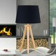image 4 of Voyage - Light Oak Table Lamp or Bedside Light with Black Shade Brown | Black