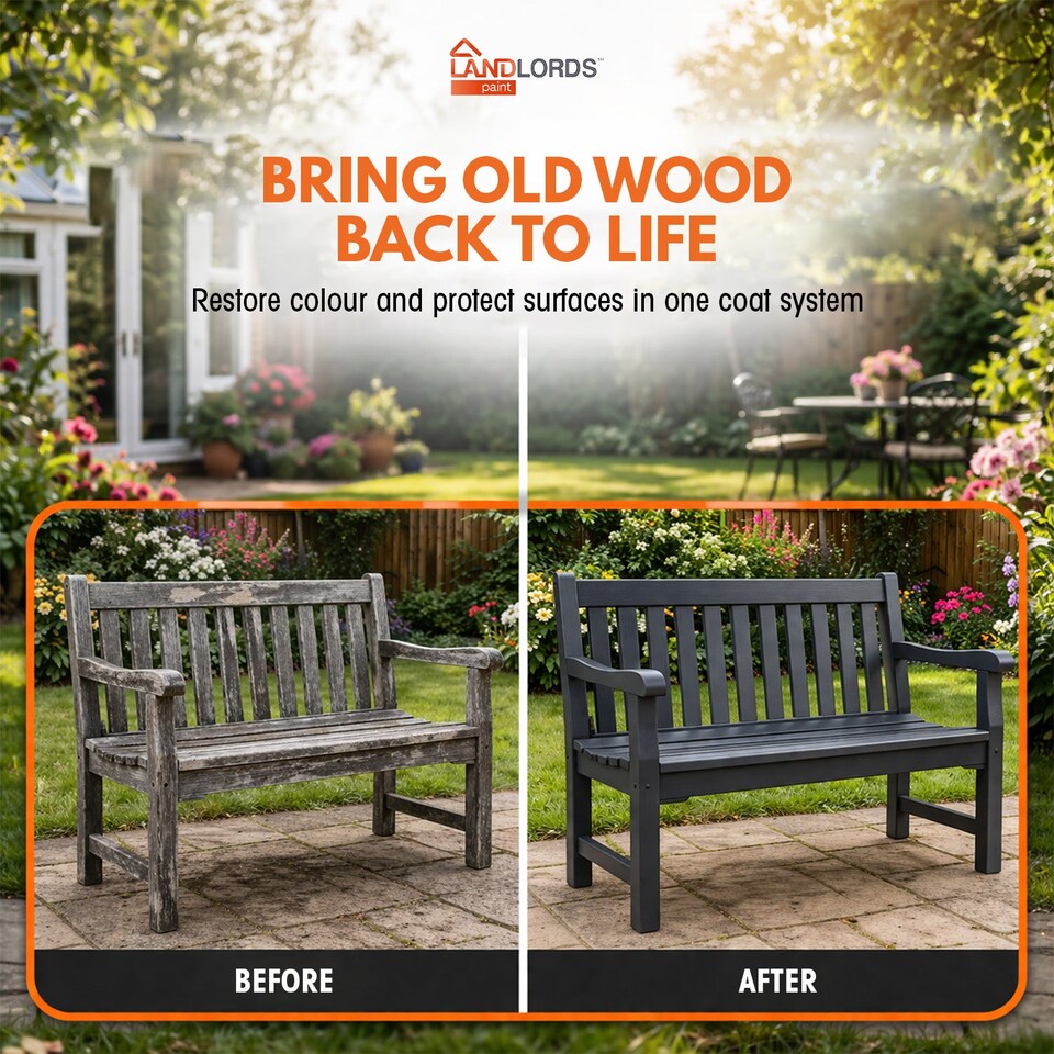 image 1 of Landlords Paint - Garden & Wood Paint - Best Weatherproof ALL Interior & Exterior Wood Protection - Manhattan Grey - 20L