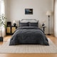 image 1 of 10.5 Tog Supersoft Microfibre Duvet with Pillowcases – Coverless or Use with Duvet Cover | Grey | Charcoal/Light Grey | Single