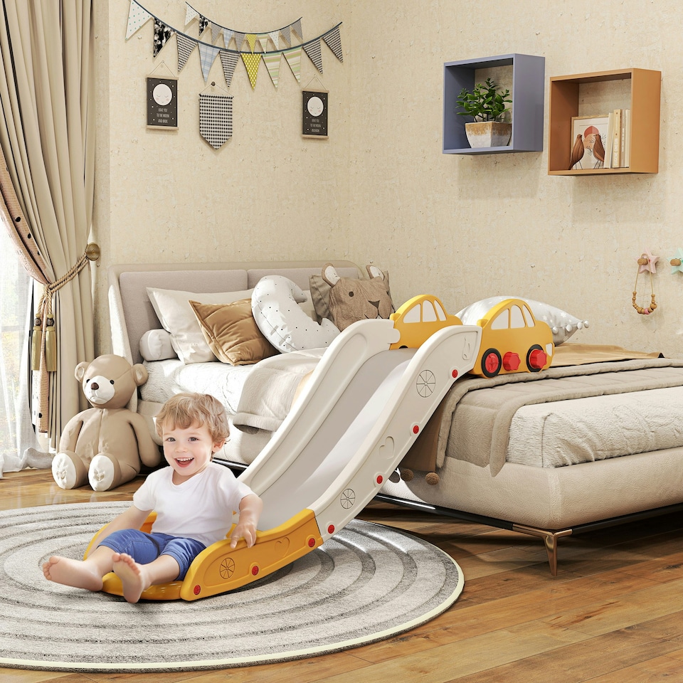 image 1 of AIYAPLAY Kids Slide for Bed, Sofa, Easy to Assemble, Yellow
