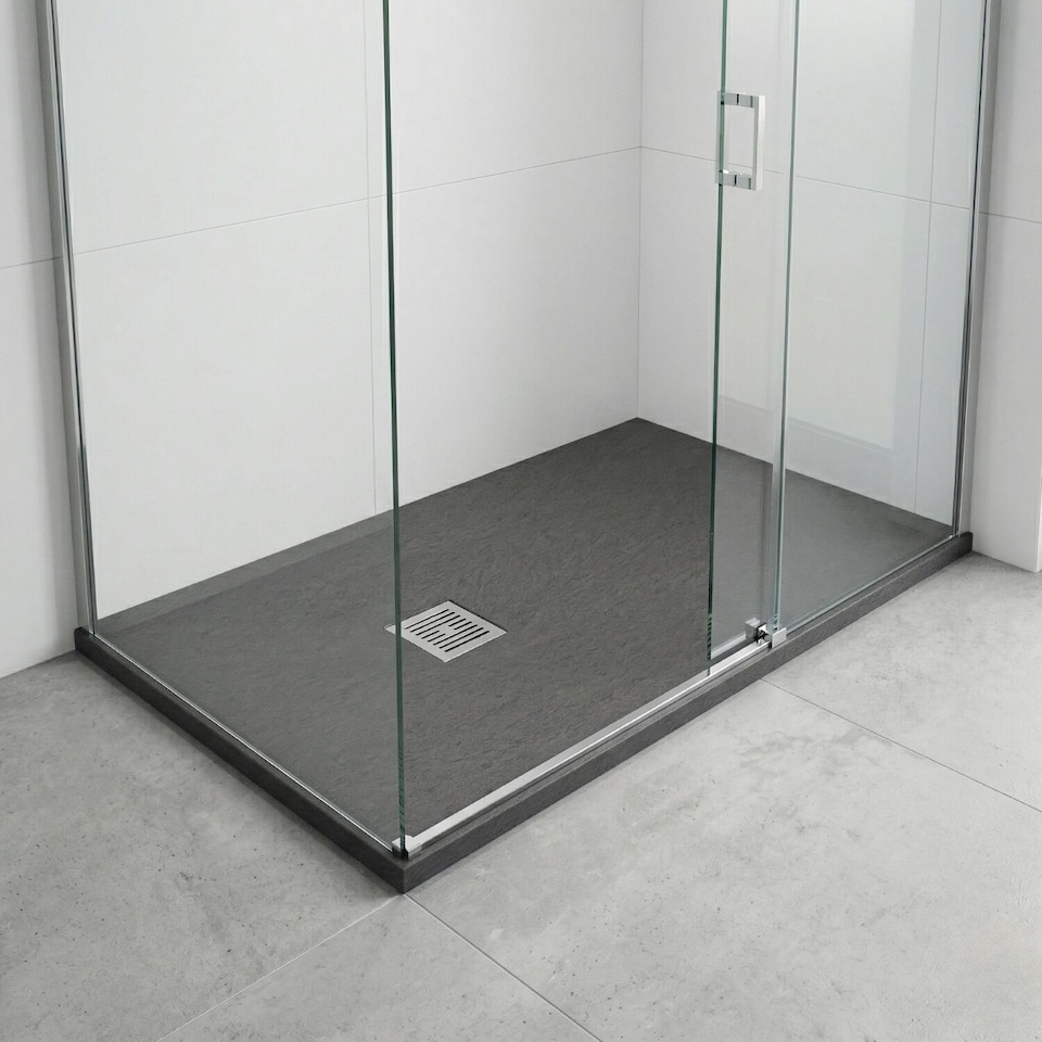 image 1 of Balterley Premium Slimline Rectangular Shower Tray | Grey | Grey Slate | 1