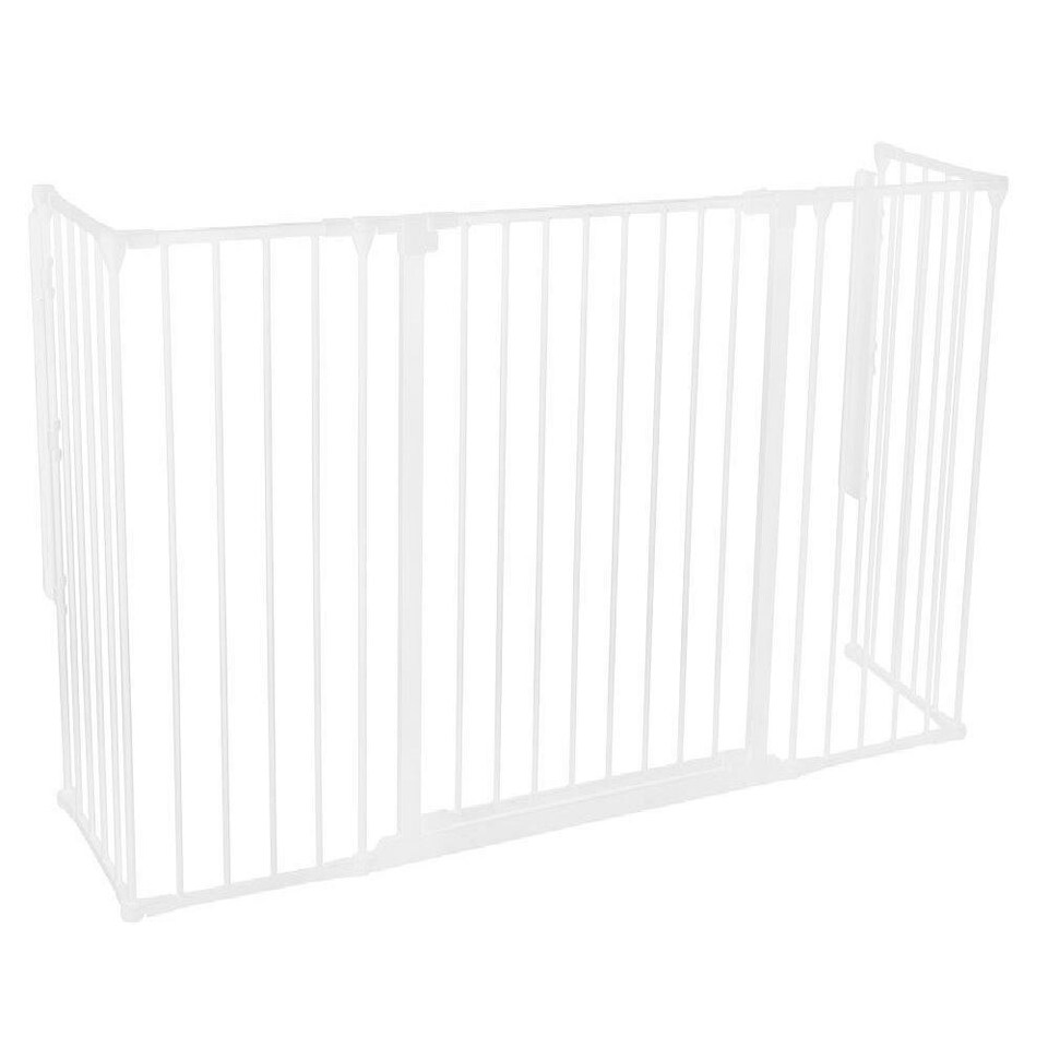 image 1 of Safetots Extra Tall Multi Panel Fire Surround, 51cm Deep x 164cm Wide, White, 105cm High, Baby and Toddler Fire Guard