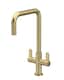 image 1 of Kuma Kitchen Mono Mixer Tap Dual Lever, Brushed Brass 361mm | Copper | Brushed Brass | 1