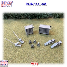 Slot Car Trackside Scenery Rally Service Tool Set Grey 1:32 Scale WASP