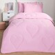 image 4 of OHS Coverless Heart Quilted 7.5 Tog Bedding Set, Single - Pink