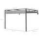 image 7 of Outsunny 3 x 4m Wall Mounted Pergola with Retractable Roof, Dark Grey