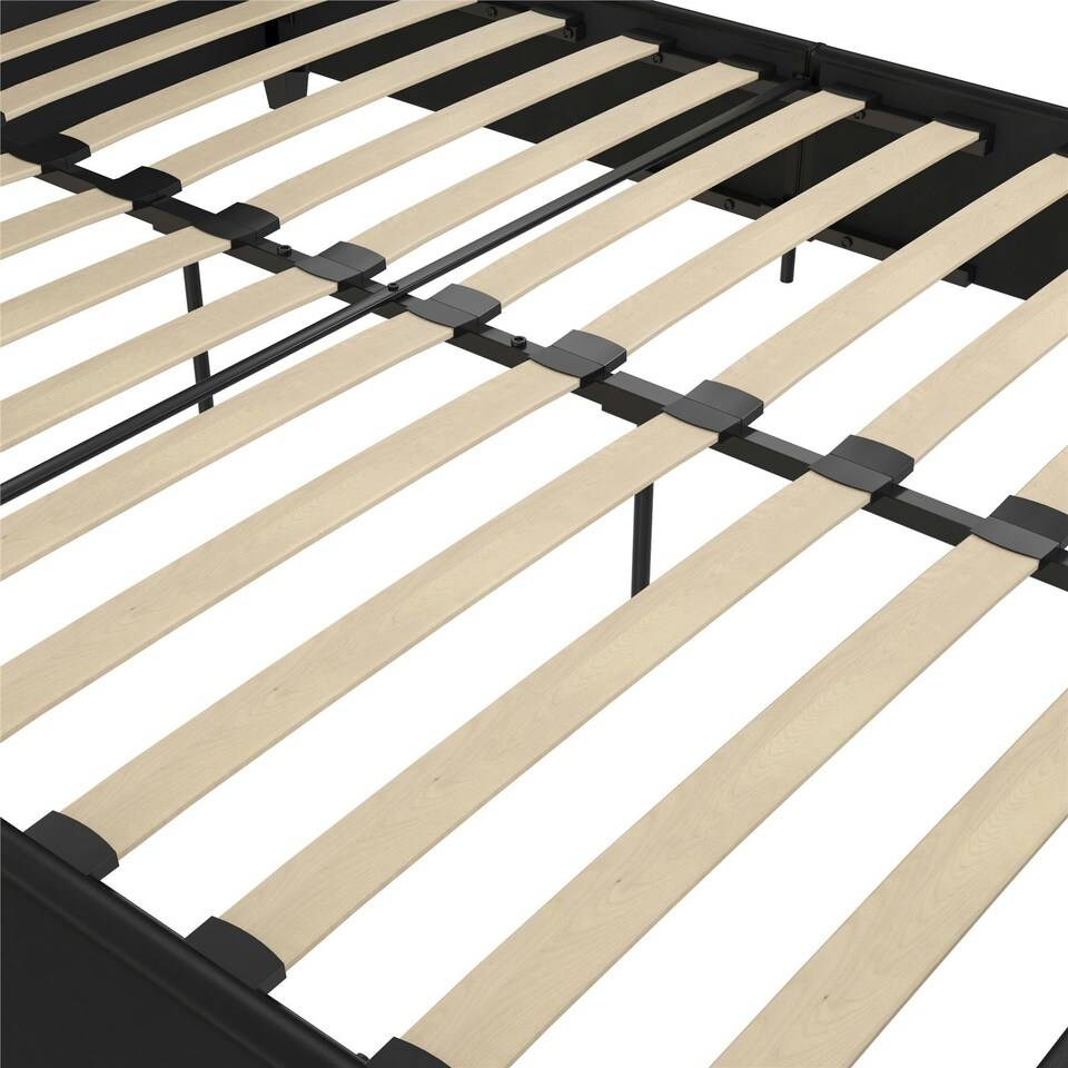 image 1 of Dakota Upholstered Bed PU Black, Double