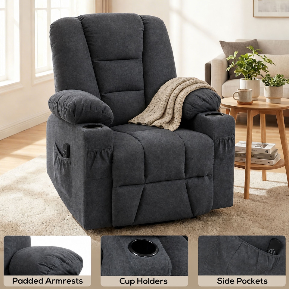 image 1 of HOMCOM Riser and Recliner Chair w/ Remote, Lift Chair for Elderly, Charcoal Grey