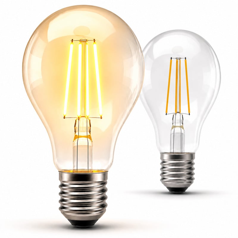BELL Lighting 2 Pack E27 LED Filament GLS Dusk to Dawn Bulbs 7W Warm White Auto On Off