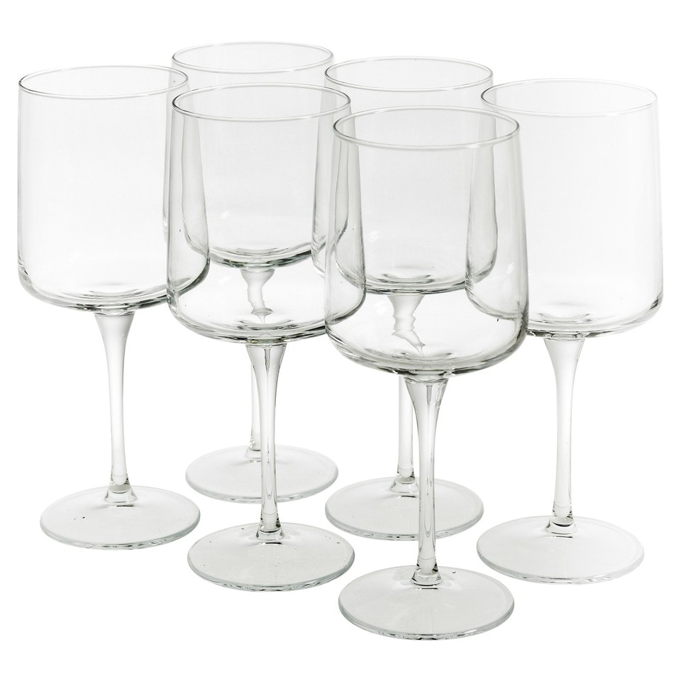image 1 of Wine Glasses Clear Glass Goblets Stemware Barware | Clear | 6x430ml