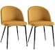 image 1 of HOMCOM Modern Upholstered Fabric Bucket Seat Dining Chairs Set of 2 Yellow