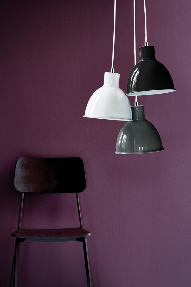 image 1 of Nordlux Pop Indoor Pendant Light Black Metal E27 White Inner - Mains Powered, IP20 | Black