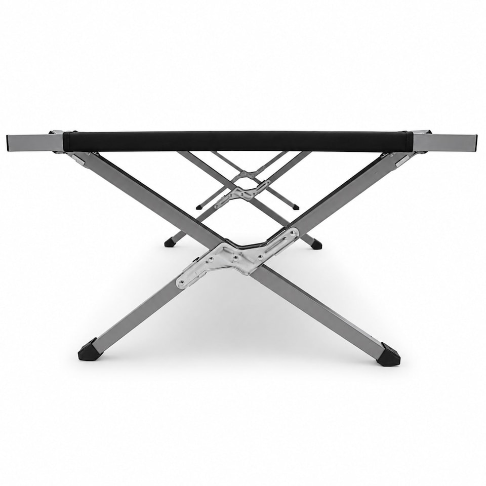 image 1 of Heavy Duty Outdoor Folding Camping Bed Portable with Carry Bag | Black