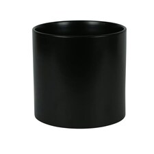Modern Glossy Black Ceramic Indoor Planter, Cachepot (H17 x W17.5cm) Black