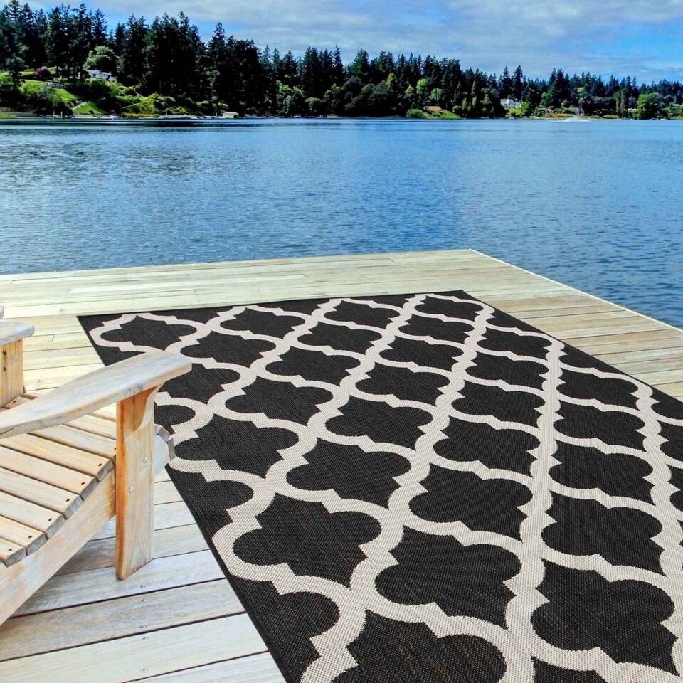 image 1 of The Rugs Outdoor Indoor Moroccan Garden Patio Rug Weatherproof Jet Washable | 400