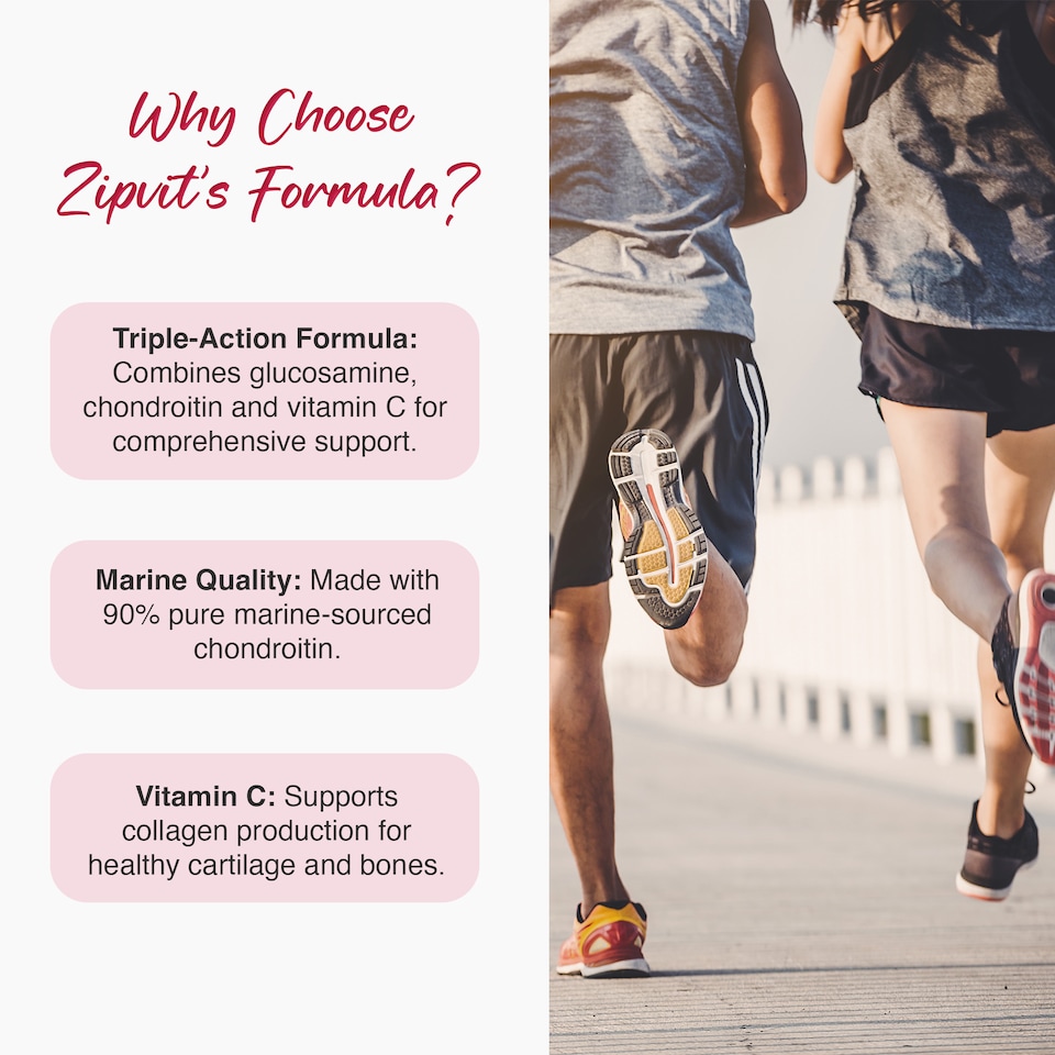 image 1 of Zipvit Glucosamine 1500mg & Marine Chondroitin 1200mg with Vitamin C, Joint & Cartilage Support, 120 Capsules