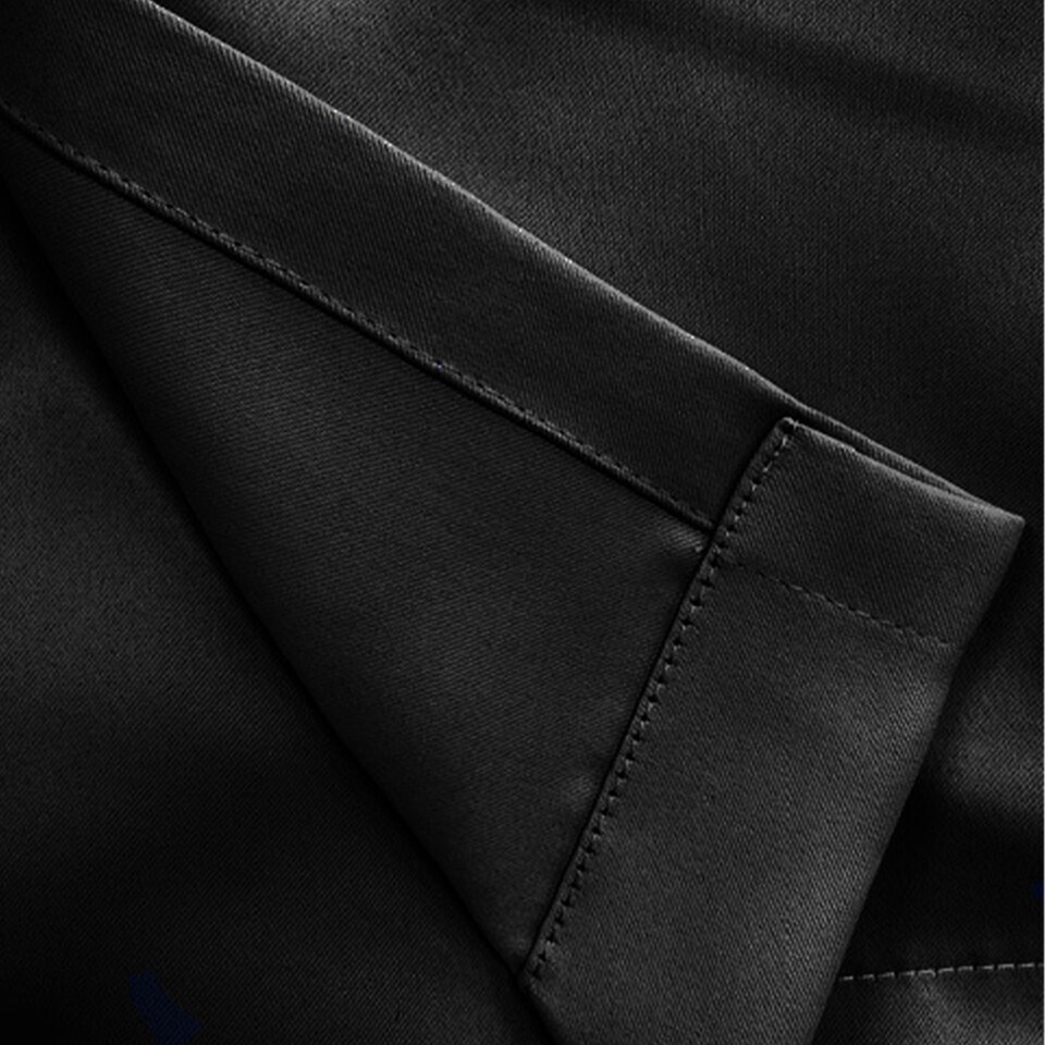 image 1 of Enhanced Living Nightfall Plain Supersoft Black Thermal Blockout (SINGLE) Eyelet Door Curtain - 66 x 84 inch (168 x 214cm)