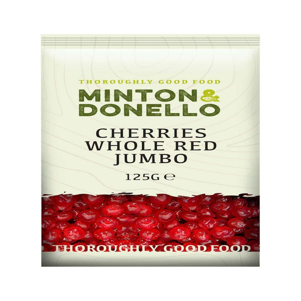 image 1 of Minton & Donello Red Whole Jumbo Cherries 6 x 125g