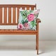 image 3 of Homescapes Botanical Flower Outdoor Cushion 45 x 45 cm - Set of 2 | Multi | 45 x 45 cm | 2