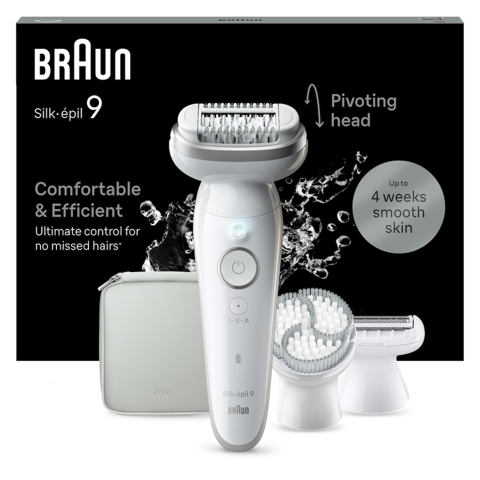 image 1 of Braun Silk-épil 9,  Epilator For Easy Hair Removal, Lasting Smooth Skin, 9-061, White/Silver
