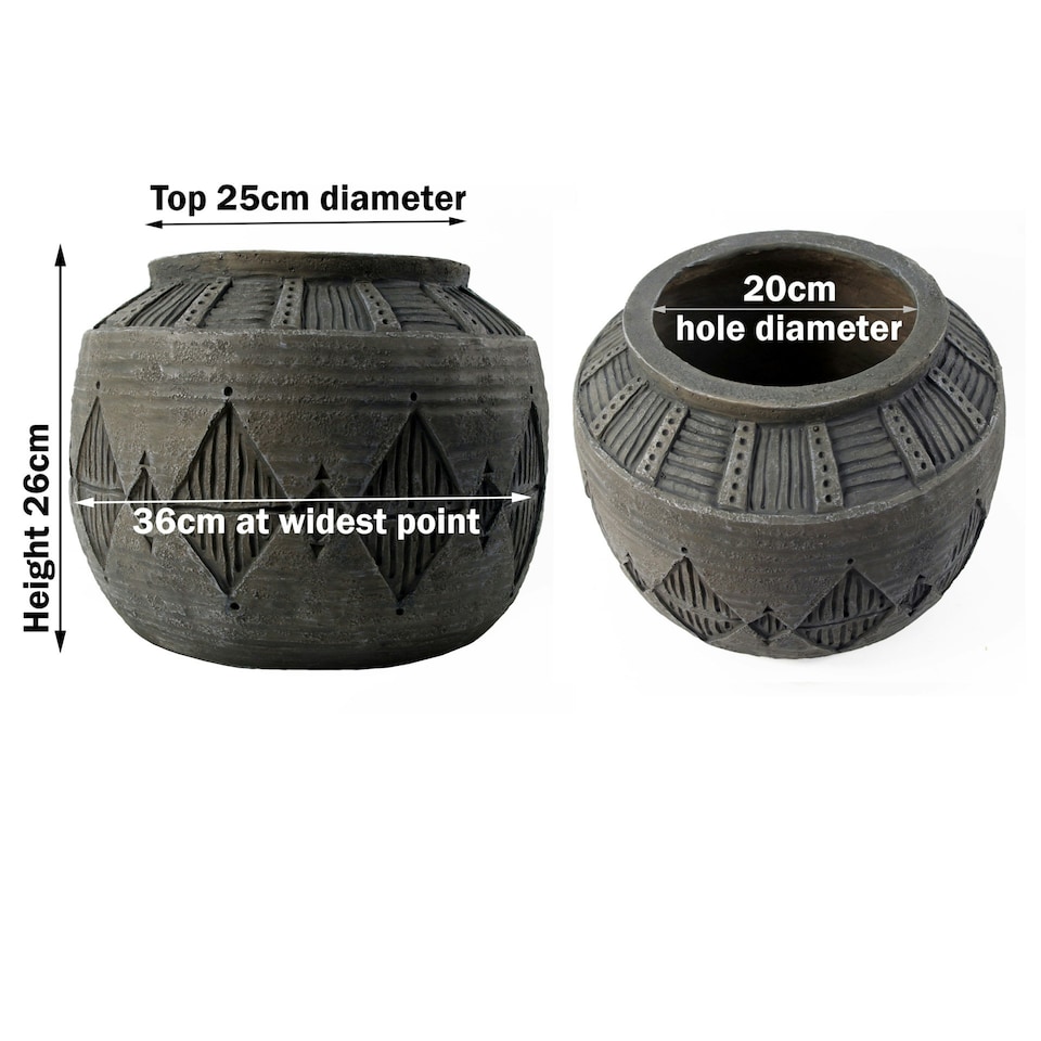 image 1 of Large Composite Diamond Planter Grey