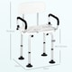 image 5 of HOMCOM Shower Chair for the Elderly and Disabled, Height Adjustable Shower Stool with Back and Flipped Padded Arms, Suction Foot Pads, White
