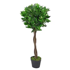 90cm UK Artificial Bay Laurel Topiary Tree Trunk | Green | 3ft