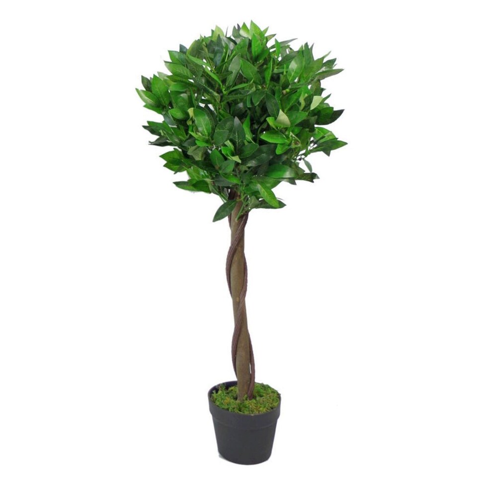 90cm UK Artificial Bay Laurel Topiary Tree Trunk | Green | 3ft
