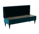 image 2 of 120cm Safar Ottoman bench with Storage and Turned Wooden Legs- Plush Velvet Shoes Bench - Emerald Green Chesterfield Storage Bench