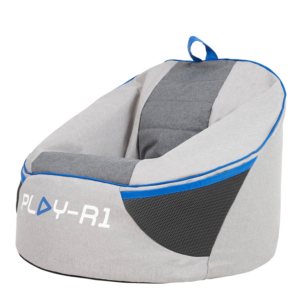 image 1 of PLAY-R1 Alpha Kids Gaming Bean Bag Chair Grey Video Gaming Bean Bags | Grey | Grey | 1