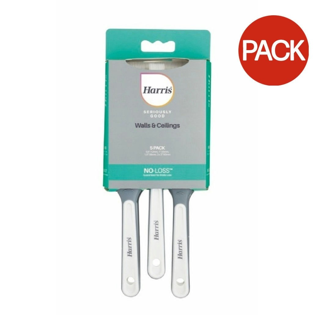 Harris Seriously Good Wall and Ceiling Paint Brush Set (Pack of 5) - White - One Size