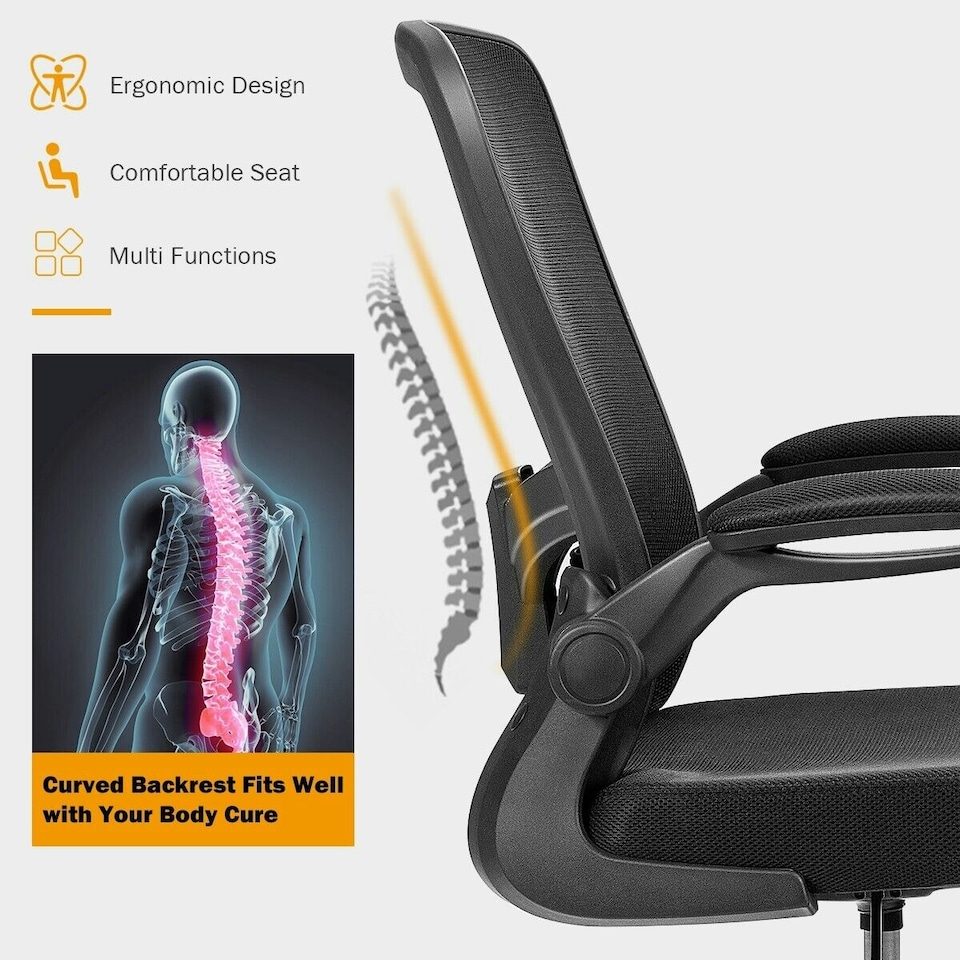 image 1 of COSTWAY High Back Mesh Drafting Chair Tall Office Chair Black